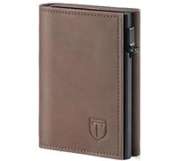 TENBST Men's Wallet Card Holder with Coin Compartment & RFID Protection, Slim Wallet with 8 Card Slots, Leather Wallet, brown, 10*7*2.2, Classic