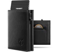 TENBST Men's Wallet with RFID Protection, Slim Wallet with Coin Compartment, 10 Cards Wallet for Men, Magnetic Wallets for Men, Credit Card Holder Small with Gift Box - Black, black, 10*7.3*2.5 cm,