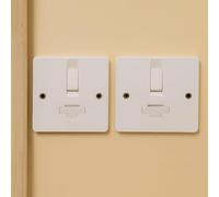 Tenby Glacier 7038 13A Switched Fused Connection Unit - Double Pole Spur Wall Socket with Lockable Fuse Drawer - White (Pack of 2)