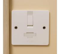 Tenby Glacier 7038 13A Switched Fused Connection Unit - Double Pole Spur Wall Socket with Lockable Fuse Drawer - White (Pack of 1)