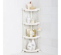 Tenby Living Corner Shower Caddy - 4 Shelf Shower Organizer Caddie with Movab.