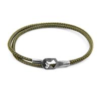 Tenby Silver and Rope Bracelet ANCHOR & CREW Green 23cm