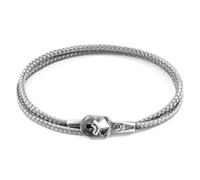Tenby Silver and Rope Bracelet ANCHOR & CREW Grey 21cm