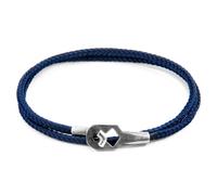 Tenby Silver and Rope Bracelet ANCHOR & CREW Navy 19cm