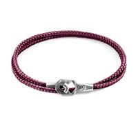 Tenby Silver and Rope Bracelet ANCHOR & CREW Purple 19cm