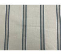 Tenby Ticking Stripe Blue/Beige/Ivory Cotton 140cm/54" Curtain/Craft/Upholstery Fabric (A Sample)