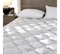 Tencel Thick Mattress Pad King Size Pillow Top Luxe Cooling Mattress Protector Breathable Mattress Topper Back Pain Relieve Deep Pocket Fitted Mattress Cover 8-21"