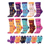 Tenceur 10 Pairs Happy Diwali Socks Gifts for Women Men Colorful Festival Lights & Diyas Pattern Cotton Crew Sock Deepavali Gift for Friends, Family, Party & Holiday Wear