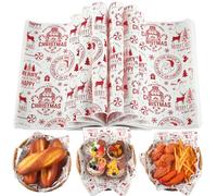 Tenceur 150 Pcs Christmas Wax Sheets for Food Decorative Parchment Wrapping Tissue Paper Waterproof Sandwich Candy Cookies Baking Greaseproof Basket Liners