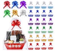Tenceur 24 Pack Team Appreciation Baskets for Gifts Empty - Bright Color Gift Basket Kit DIY Cardboard Tray with Pull Bows & Plastic Bags for Team Employee Teacher Coworker Nurse Present(Classic)
