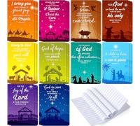 Tenceur 30 Pcs Mini Christmas Notepad Nativity Theme Christian Gift Stuffers Christmas Notebook Bible Verse Notepads 10 Styles for Office Supply Christmas Party Favors Holy Night