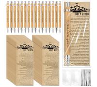 Tenceur 30 Sets Mother's Day Christian Gift Bulk Include Bamboo Pen Nativity Gospel Tract Card Bookmark for Church Sunday School Bible Study Gift for Women Men Dad Mom Teacher