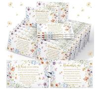 Tenceur 50 Bulk Funeral Tissues Packs Keepsakes Memorial Facial Pocket Tissues Favors Inspirational Poem 3 Ply Mini Travel Size Tissue Packs Memorial for Guests Relatives Family (Wildflower)