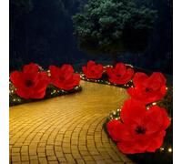 Tenceur 6 Pcs 30'' 24'' 18'' Giant Red Paper Poppy Flowers Wizard Party Decoration Artificial Large Poppies Hanging Crepe Paper Flowers for Veterans Day Carnival Memorial Day Witch Birthday