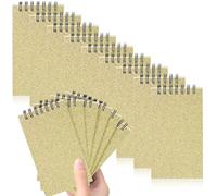 Tenceur 6 Pcs Pocket Notebook Small 3x5 Inch Spiral Notepads Mini Top Bound Notebook with Lined 120 Pages Ruled Memo Pads for Office College Nurse Essentials Back to School Gift (Glitter Gold)