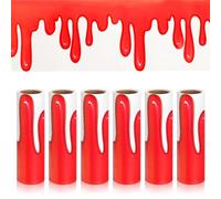 Tenceur 6 Roll Blood Bulletin Board Borders 98 ft Simulation Red Blood Bulletin Board Trim Widen 20 cm Classroom Borders Decorations for Halloween Classroom Chalkboard Window Decor