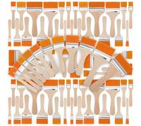 Tenceur 60 Pcs Art Paint Brushes Assorted Sized Nylon Oil Painting Brushes Flat Paint Brush with Wooden Handles for Acrylic Oil Paint Varnishes Watercolor Painter Students Artist