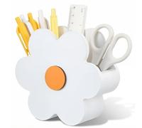 Tenceur Daisy Flower Pen Holder Cute Daisy Large Capacity Pencil Holder White Office Decor Pencil Cup Pot Desk Organizer for Office Makeup Brush Holders Back to School Funny Gift for Coworkers Women