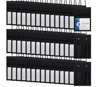 Tenceur Name Badge Holders with Lanyard 4 x 3 Inch Name Badge Organizer Polyester Lanyard Wallet Neck Case Protector Horizontal with Clear Window Pen Loops Zipper ID Pouch, Black (50 Pcs)