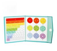 Tencipeda Magnetic Fraction Disc Set, Magnetic Fraction Book with Tiles and Circles for Homeschooling Elementary School Early Math Skills