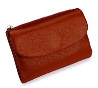 Tencipeda Unisex Pebble Leather Wallet, Versatile Soft Leather Wallets with Credit Card Holder & Cash Slots for Business Daily Commute & Office Use (Dark red)