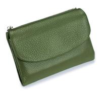 Tencipeda Unisex Pebble Leather Wallet, Versatile Soft Leather Wallets with Credit Card Holder & Cash Slots for Business Daily Commute & Office Use (Light Green)