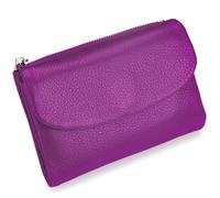 Tencipeda Unisex Pebble Leather Wallet, Versatile Soft Leather Wallets with Credit Card Holder & Cash Slots for Business Daily Commute & Office Use (Dark Purple)