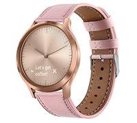 TenCloud Replacement Bands Compatible with Garmin Vivoactive 3/Vivoactive 3 Music Strap Quick Release 20mm Leather Printing Wristband Strap Bracelet (Pink)