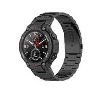 TenCloud Straps Compatible with Amazfit T-Rex Pro Strap, Metal Stainless Steel Replacement Business Bands Wristband for T-Rex Pro Smart Watch (Black)