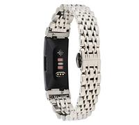 TenCloud Straps Compatible with Fitbit Inspire 2 Strap, Metal Stainless Steel Adjustable Replacement Business Wristband Band Watch Accessory for Inspire 2 Fitness Tracker Only (Silver)