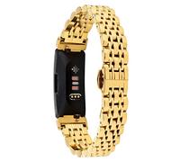 TenCloud Straps Compatible with Fitbit Inspire 2 Strap, Metal Stainless Steel Adjustable Replacement Business Wristband Band Watch Accessory for Inspire 2 Fitness Tracker Only (Gold)
