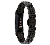 TenCloud Straps Compatible with Fitbit Inspire 2 Strap, Metal Stainless Steel Adjustable Replacement Business Wristband Band Watch Accessory for Inspire 2 Fitness Tracker Only (Black)