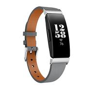 TenCloud Straps Compatible with Fitbit Inspire 2 Strap, Slim Leather Replacement Wrist Band Bracelet for Inspire 2/Inspire/Inspire HR Fitness Tracker (Grey)
