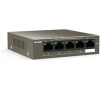 Tenda 5-Port Fast Ethernet PoE Switch with 4-Port PoE+ (Extend Mode, 802.3at/af, 58 W Power Budget, Desktop / Wall Mounting, Metal Case, Plug and Play) (TEF1105P-4-63W)