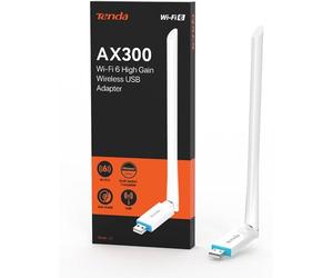 Tenda AX300 Wi-Fi 6 Entry Level Only 2.4GHz Wi-Fi Dongle - High Gain Antenna AP Mode Easy Setup USB Adapter for PC, Desktop and Laptop - Plug & Play - Supports Windows7/10/11/Linux3.1+/UOS (U2)