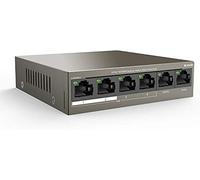 Tenda PoE Switch 6-Port 100Mbps, 4 PoE+ & 2 Uplink Ports, 58 W for all PoE Ports, QoS, 250m Transmission Distance, Desktop/Wall Mount, Ideal for IP Surveillance and Access Point (TEF1106P-4-63W)