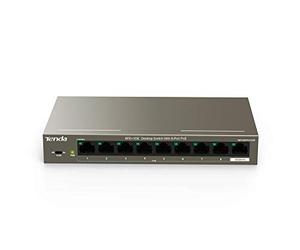 Tenda TEF1109P-8-63W - 8-Port Desktop Switch 10/100 Mbps with 8-Port PoE, max. 58 W, plus 1 uplink, Full Duplex, Metal Housing, 250 m, Plug & Play