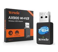 Tenda AX900 Wi-Fi 6 Wi-Fi Dongle - Dualband Wireless USB Adapter for PC/Desktop/Laptop - Mini Size - Plug & Play - USB2.0 - WPA2 - Soft AP Mode - Supports Windows 7/10/11/Linux 3.10+/UOS(U11)
