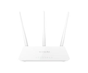 Tenda Wireless Router 300 Mbps, 3 External Antennas for Streaming Music, Uploading Photos, Video Chatting, Hd Video Streaming F3, White
