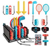 Tendak 16 in 1 Switch Sport Accessory Set for Nintendo Switch / Switch OLED, Switch Sport Game Accessory Kit with Switch Golf Racket/Badminton Tennis Racket/Armbands/Football Leg Strap/Chambara Sword