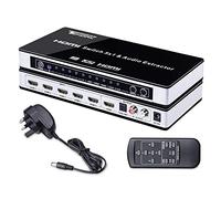 Tendak 4K HDMI Switch Switcher 5 Port HDMI Switch Box 5x1 with Optical Toslink L/R Audio Extractor with IR Remote Support ARC for PS3, PS4, Bluray Player, Virgin box, Game box and More