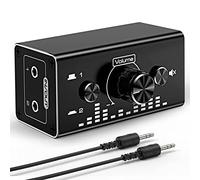 Tendak Bi-Directional 3.5mm Jack Audio Switch Selector 2 In 1 Out / 1 In 2 Out Noiseless Analogue Stereo Audio Switch with Volume Control, Sound Distribution Splitter Box for Speakers Headphones PC