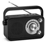 Tendak Portable Radio, Transistor Radio FM AM SW with Excellent Reception, Bluetooth, Headphone Jack, 5W Large Speaker, Large Dial Easy to Use for Seniors Elderly