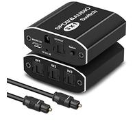 Tendak Toslink 3x1 Switch, 3 Port SPDIF Digital Optical Audio Switch with Remote Support Dolby-AC3 DTS LPCM 2.0 for Apple TV PS4 Xbox One Blu-ray Player