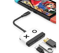 Tendak USB C to HDMI Adapter for Switch 3 in 1 USB-C HUB with USB 3.0 PD Charging Port Type C to 4K HDMI Converter for Nintendo Switch/Switch OLED MacBook Pro Samsung S22 Huawei Mate 30 (White)