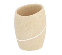 Tendance - Beaker and Toothbrush Holder in Resin Beige Stone Effect
