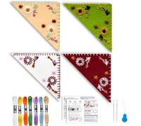 TenDawn Personalized Hand Embroidered Corner Bookmark for Beginner, DIY Initial Felt Bookmark Corner, Gift for Book Lover