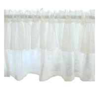 Tende per roulotte, tende per cucina, Kitchen Curtain Semi Transparent Window Valance Curtain Country Style Faux Linen Textured Short Curtain White Voile Half Curtain 1 Piece, (Color : White, Size :