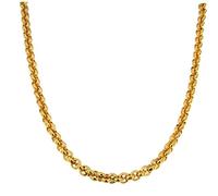 Tendenze Pea Chain Gold-Plated or Gold Doublé 7 mm Length Selectable Necklace Gold Chain Men's Chain Pendant Chain Women's Gift Jewellery from Factory Italy, Brass