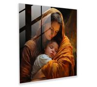 Tender Beginnings - Oil Painting Printing on Glass - Born, Modern Art, Born, Unconditional Love, 30.5 cm x 30.5 cm